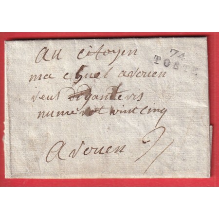 MARQUE 74 TOSTE SEINE INFERIEURE TOTES 1793 INDICE 14 POUR ROUEN
