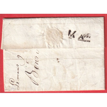 MARQUE 71 FOULLETOURTE SARTHE 1811 POUR NANTES CACHET ARRIVEE SPECIALE 43X8 INDICE 11 FOUILLETOURTE