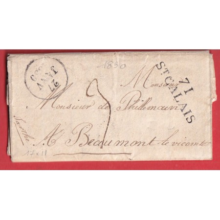 MARQUE 71 ST CALAIS SARTHE 1830 POUR BEAUMONT LE VICOMTE 37X11 INDICE 11