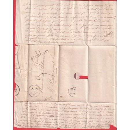 MARQUE 71 ST CALAIS SARTHE 1830 POUR BEAUMONT LE VICOMTE 37X11 INDICE 11