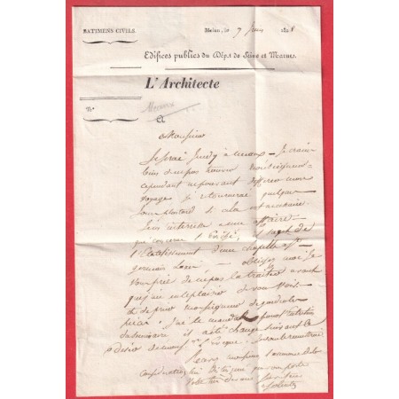 MARQUE P73P MELUN SEINE ET MARNE 1828 POUR MEAUX 30X13 INDICE 11 MARQUE BANLIEUE AU DOS