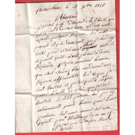 MARQUE P73P FONTAINEBLEAU EN ROUGE SEINE ET MARNE  1818 POUR BRIANCON HAUTES ALPES 49X9 INDICE 10