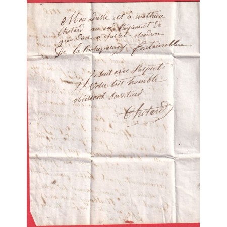 MARQUE P73P FONTAINEBLEAU EN ROUGE SEINE ET MARNE  1818 POUR BRIANCON HAUTES ALPES 49X9 INDICE 10