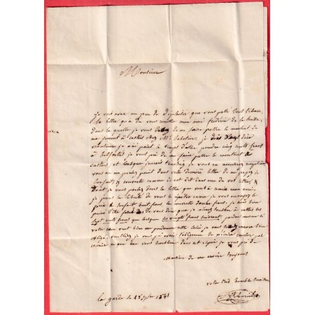 CAD TYPE 15 CASTRES TARN BOITE RURALE S LA GARDE ? POUR BRASSAC 1841