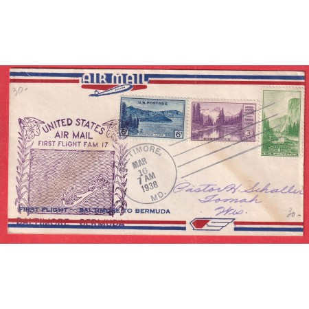 1ER VOL FIRST FLIGHT BALTIMORE  TO BERMUDA 1938