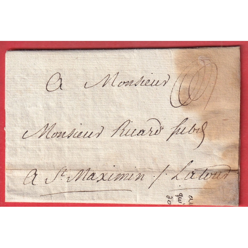 MARQUE CONTRESEING DE FRANCHISE LATOUR AIX EN PROVENCE 1785 SENECHAL 315a CHARLES DES GALLOIS DE LA TOUR DE GLENE