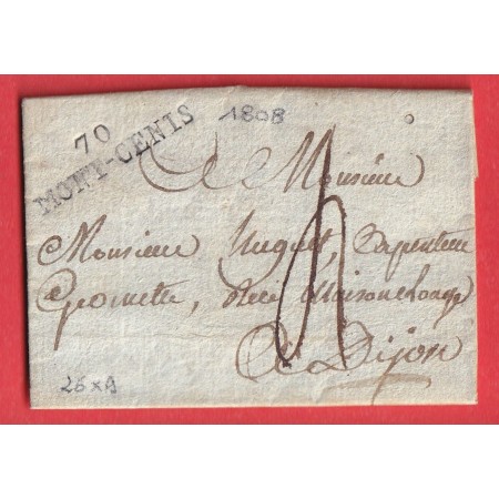 MARQUE 70 MONT- CENIS 1808 SAONE ET LOIRE POUR DIJON COTE D'OR 26X9 INDICE 12