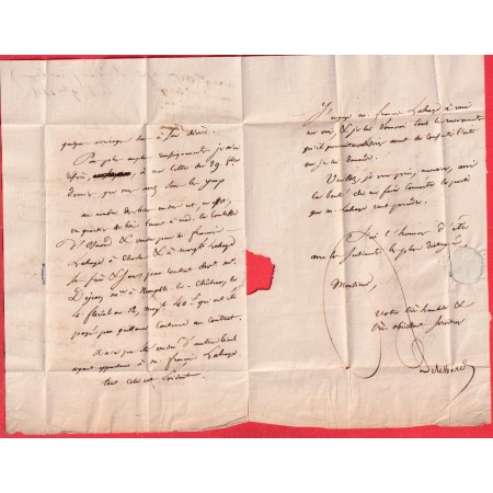 MARQUE 72 TRAPPES SEINE ET OISE 1825 POUR PARIS 27X9 INDICE 12