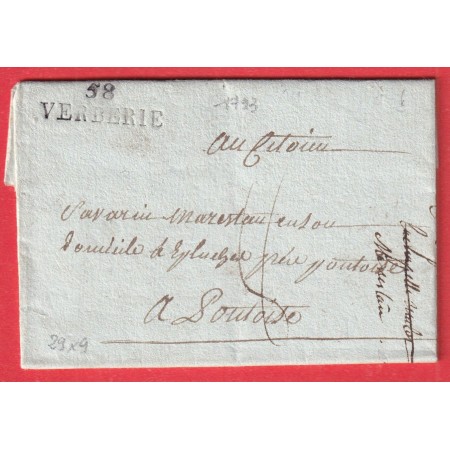 MARQUE 58 VERBERIE OISE 1793 29X9 POUR PONTOISE INDICE 11