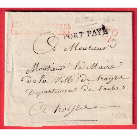 FRANCHISE BUREAU POSTES CHAMBRE DES PAIRS PORT PAYE 60PP 1827 TROYES AUBE