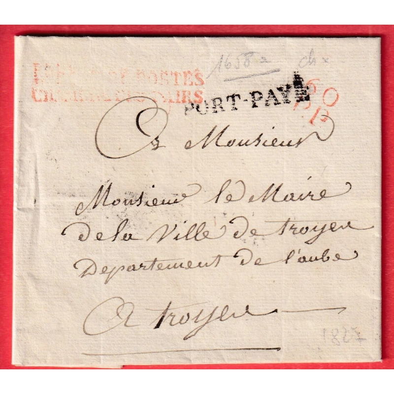 FRANCHISE BUREAU POSTES CHAMBRE DES PAIRS PORT PAYE 60PP 1827 TROYES AUBE
