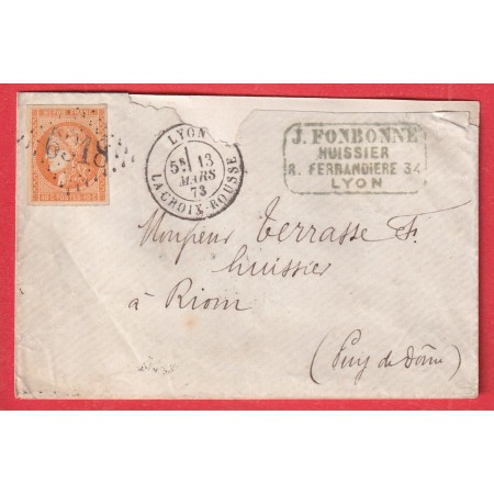 N°48 GC 6318 LYON LA CROIX ROUSSE RHONE POUR RIOM PUY DE DOME 1873