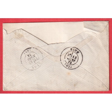 N°48 GC 6318 LYON LA CROIX ROUSSE RHONE POUR RIOM PUY DE DOME 1873