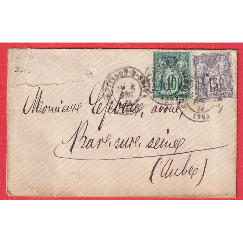 N°76 N/U 77 CAD CHATILLON SUR SEINE COTE D'OR POUR BAR SUR SEINE AUBE