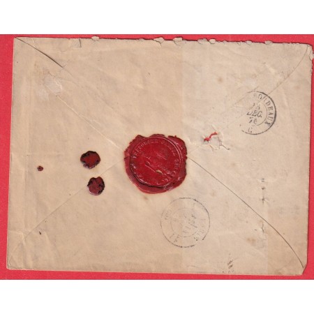 N°71 SEUL SUR LETTRE RECOMMANDEE PAU BASSES PYRENEES POUR PARIS