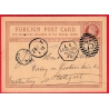 ENTIER ONE PENNY FOREIGN POST CARD LEVEE EXCEPTIONNELLE LONDON KILLER 75 STUTTGART ALLEMAGNE 1878