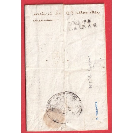 DEBOURSE DEB 45 CLAIRAC 1820 LOT ET GARONNE INDICE 20 DEPART BORDEAUX LE MAIRE
