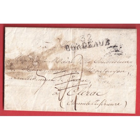 DEBOURSE DEB 45 CLAIRAC 1820 LOT ET GARONNE INDICE 20 DEPART BORDEAUX LE MAIRE