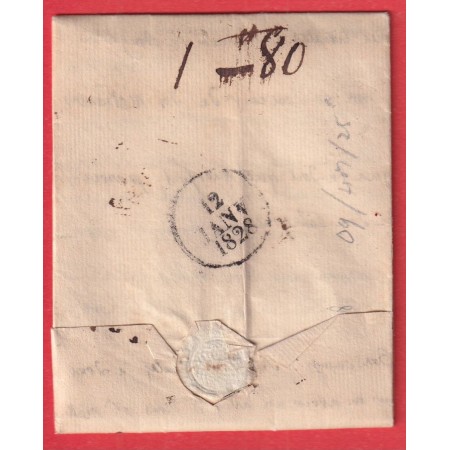 MARQUE MANUSCRIT DOUAY NORD 1828 DATEUR A EN ARRIVEE 1828 RARE POUR OURSCAMP OISE