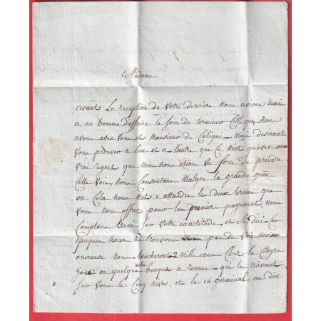 MARQUE 34 MONTAUBAN DE BRETAGNE ILLE ET VILAINE 1801 POUR VALOGNE MANCHE INDICE 13