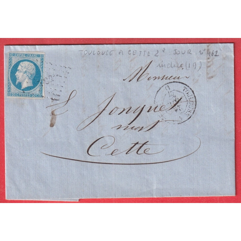 N°14 AMBULANT DE JOUR TOULOUSE A CETTE 2° LOSANGE TC2° POUR CETTE INDICE 19 POTHION 461