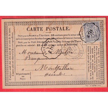 N°77 CONVOYEUR STATION FRONTIGNAN HERAULT POUR MONTPELLIER INDICE 11 CARTE PRECURSEUR