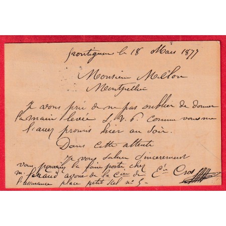 N°77 CONVOYEUR STATION FRONTIGNAN HERAULT POUR MONTPELLIER INDICE 11 CARTE PRECURSEUR