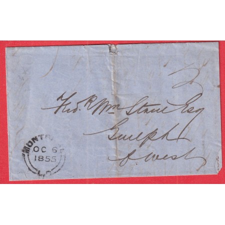 MONTREAL CANADA 1855 POUR GUEPLH 1855 QUEBEC