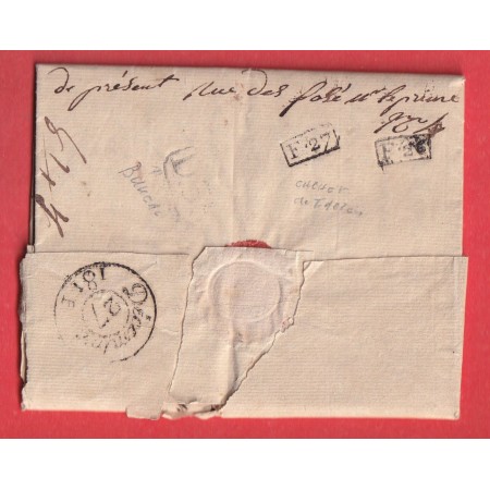 LETTRE DE LIEGE BELGIQUE ACHEMINEE PAR LA PETITE POSTE DE PARIS EN 1811