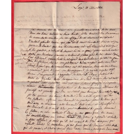 LETTRE DE LIEGE BELGIQUE ACHEMINEE PAR LA PETITE POSTE DE PARIS EN 1811