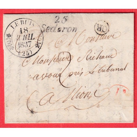 CURSIVE 25 SEDERON + CAD TYPE 11 LE BUIS DROME OR DE MONTBRUN + DECIME RURAL POUR NIONS