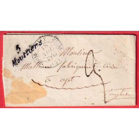 CURSIVE 5 MOUSTIER + CAD TYPE 11 RIEZ BASSES ALPES POUR APT VAUCLUSE INDICE 12