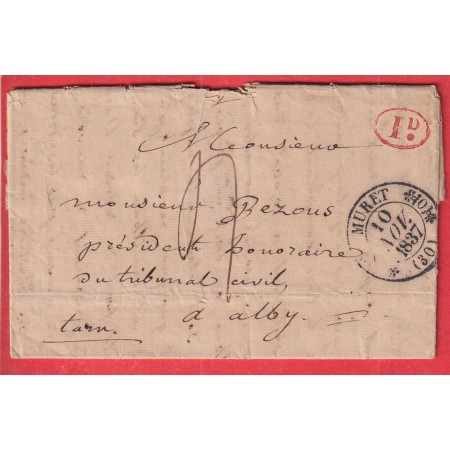 TYPE 11 MURET HAUTE GARONNE DECIME RURAL ROUGE DE BEAUMONT SUR CEZE POUR ALBI TARN