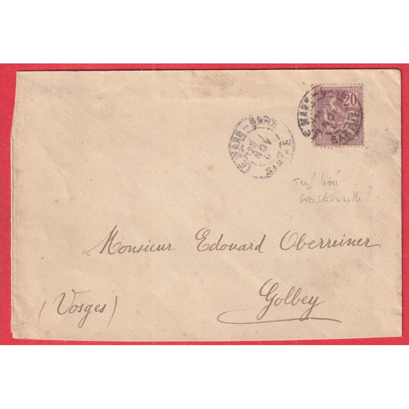 N°113 TYPE MOUCHON LEVEE EXCEPTIONNELLE LE HAVRE GARE SARTHE GOLBEY VOSGES 12E LEVEE ARRIVEE LE LENDEMAIN