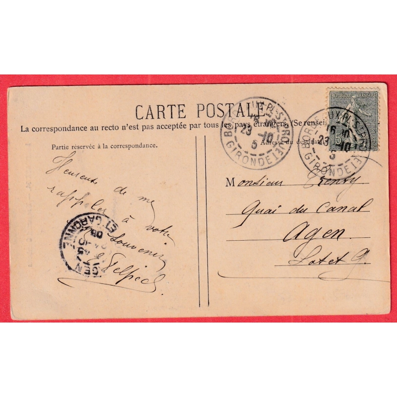 N°130 LEVEE EXCEPTIONNELLE BORDEAUX PL ST PROJET GIRONDE 1905 AGEN LOT ET GARONNE