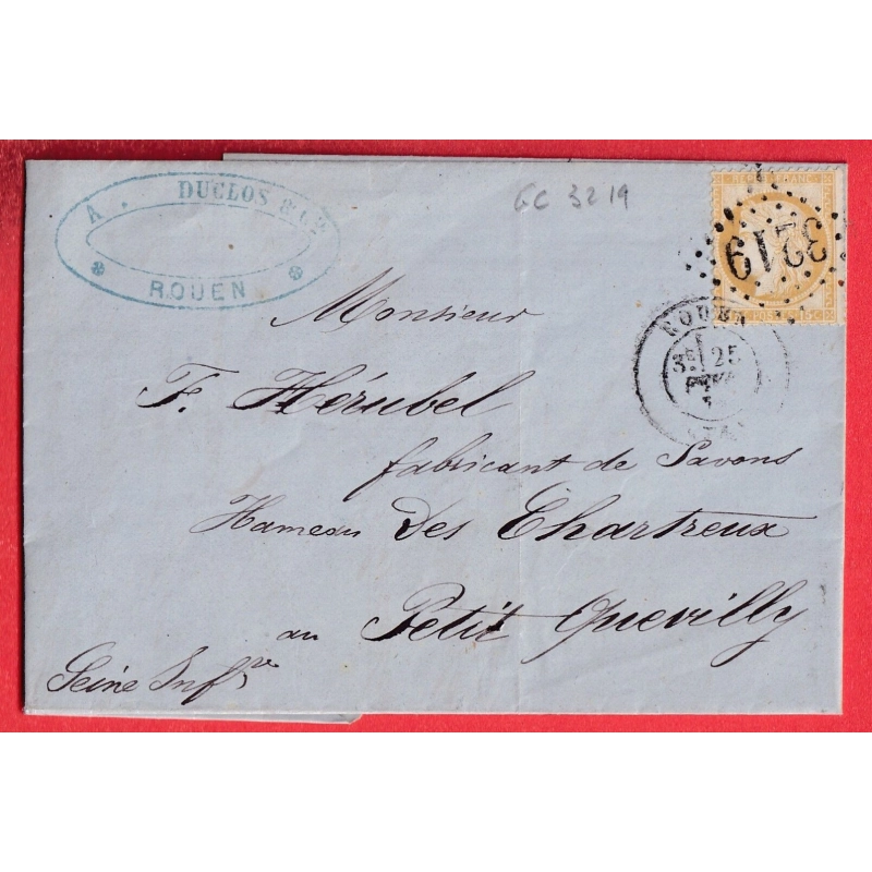 N°55 GC 3219 ROUEN POUR ROUEN ST SEVER PETIT QUEVILLY RECETTES REUNIES