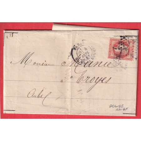 N°31 ORANGE VIF PARIS ETOILE 1 PL DE LA BOURSE POUR TROYES AUBE