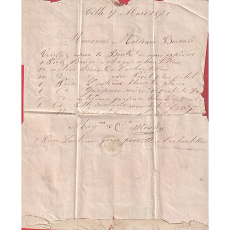 N°46B GC 822 CETTE HERAULT POUR NIMES GARS 17 MARS 1871