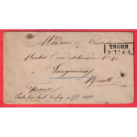 GUERRE 1870 PRISONNIER DE GUERRE THORN TORUN ALLEMAGNE POLOGNE 1871 SARREGUEMINES MOSELLE