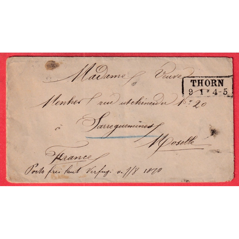 GUERRE 1870 PRISONNIER DE GUERRE THORN TORUN ALLEMAGNE POLOGNE 1871 SARREGUEMINES MOSELLE