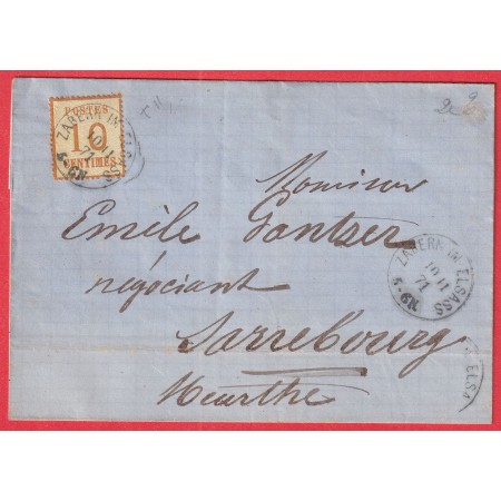 ALSACE LORRAINE N°5 SAVERNE ZABERN IN ELSASS 1871 BAS RHIN SARREBOURG MEURTHE ET MOSELLE