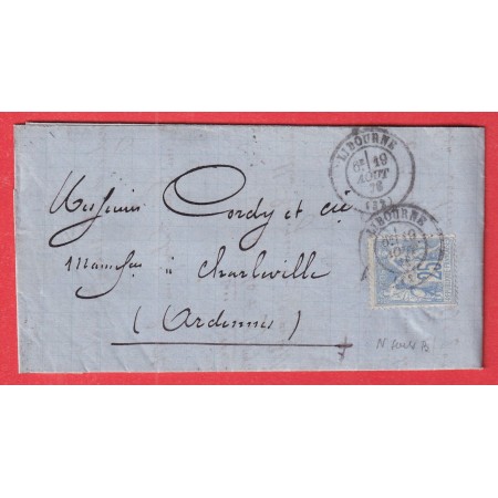 N°68 N/B SEUL SUR LETTRE  LIBOURNE GIRONDE POUR CHARLEVILLE ARDENNES