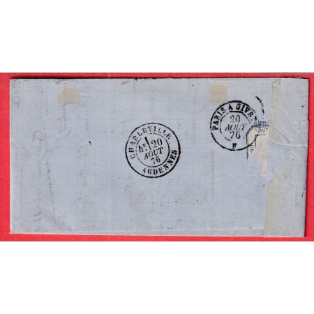 N°68 N/B SEUL SUR LETTRE  LIBOURNE GIRONDE POUR CHARLEVILLE ARDENNES