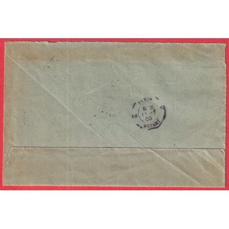 N°111 130 LEVEE EXCEPTIONNELLE PARIS R  STE ANNE AU DOS PARIS DEPART NARBONNE AUDE 1905