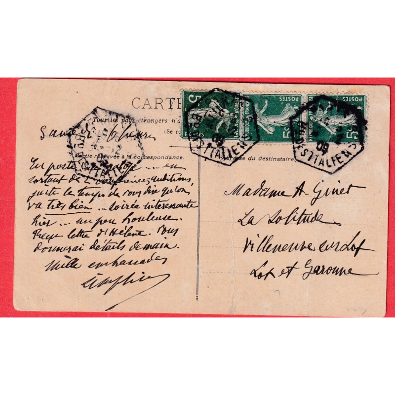 N°137 X3 LEVEE EXCEPTIONNELLE PARIS BD DES ITALIENS 1909 VILLENEUVE SUR LOT