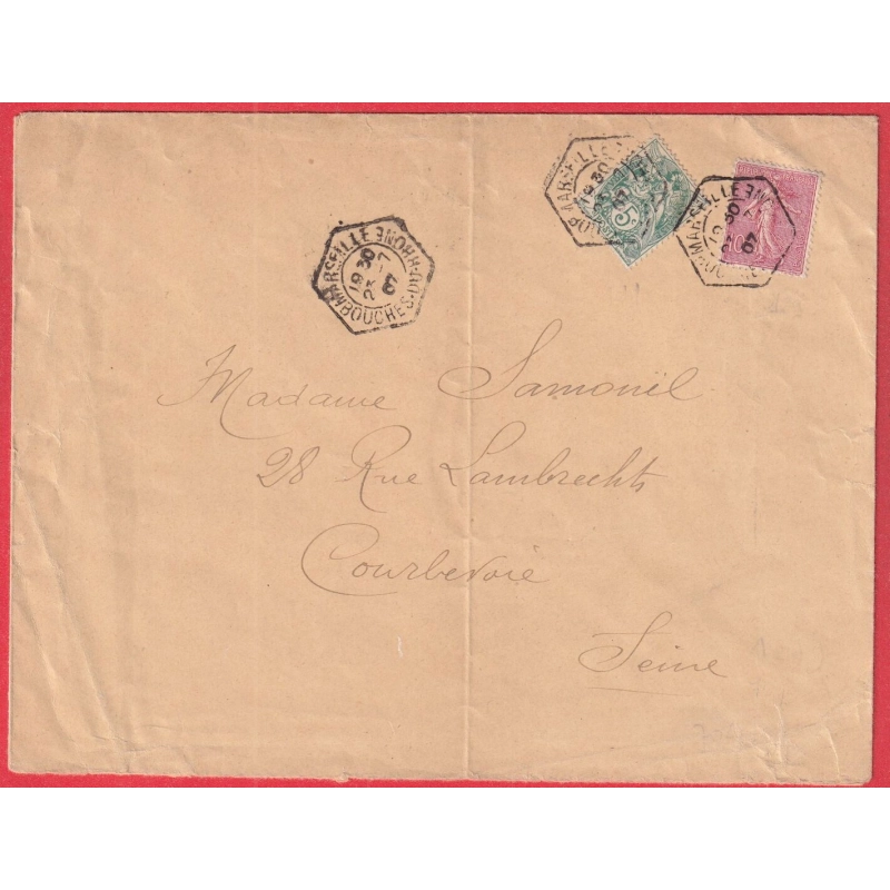 N°111 129 LEVEE EXCEPTIONNELLE MARSEILLE BOUCHES DU RHONE 1907 COURBEVOIE SEINE