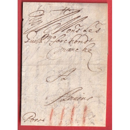 LETTRE DE VALENCIENNES NORD 1655 POUR ANVERS BELGIQUE TAXE ESPAGNOLE 4 AU CRAYON ROUGE