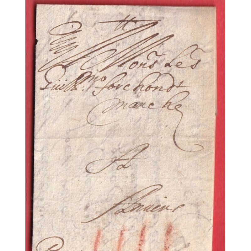 LETTRE DE VALENCIENNES NORD 1655 POUR ANVERS BELGIQUE TAXE ESPAGNOLE 4 AU CRAYON ROUGE