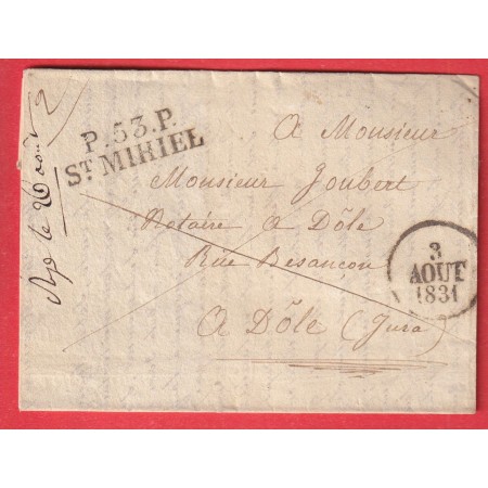 MARQUE P53P ST MIHIEL MEUSE 34X11 1831 POUR DOLE JURA INDICE 14