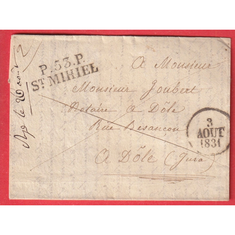 MARQUE P53P ST MIHIEL MEUSE 34X11 1831 POUR DOLE JURA INDICE 14